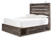Drystan Queen Panel Bed with 2 Storage Drawers with Mirrored Dresser and 2 Nightstands (8027129512253)