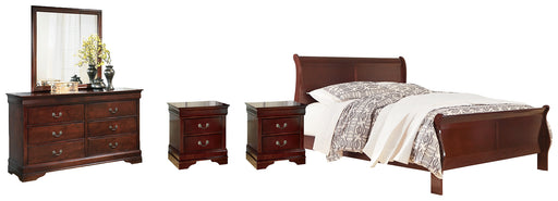Alisdair King Sleigh Bed with Mirrored Dresser and 2 Nightstands (8027098382653)