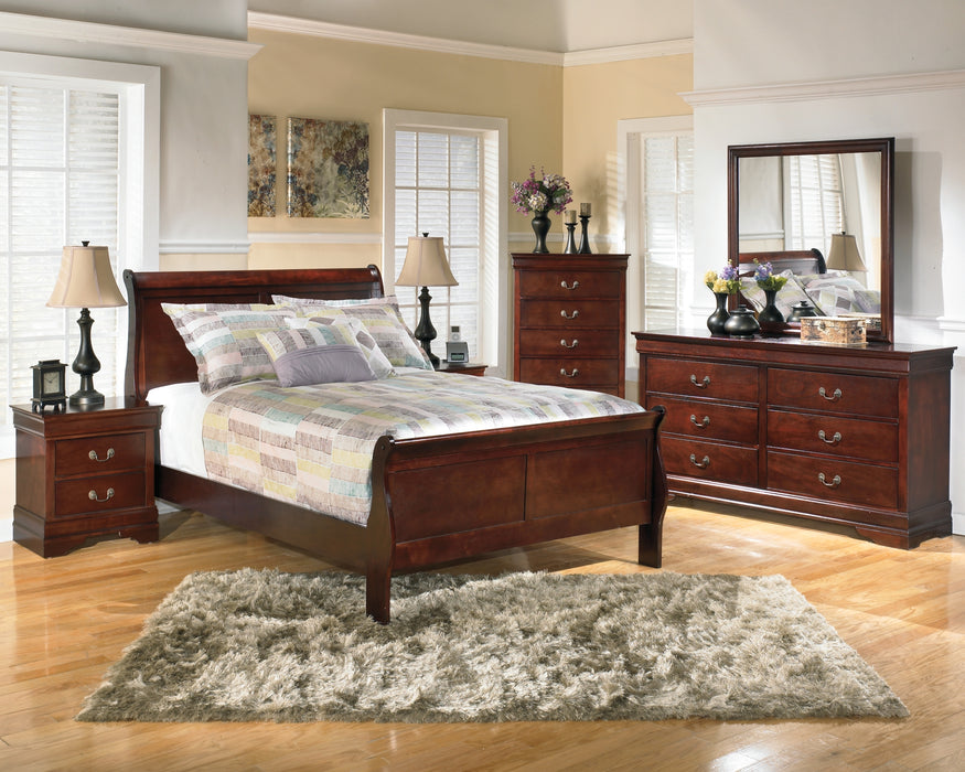 Alisdair Twin Sleigh Bed with Mirrored Dresser, Chest and 2 Nightstands (8027121811773)