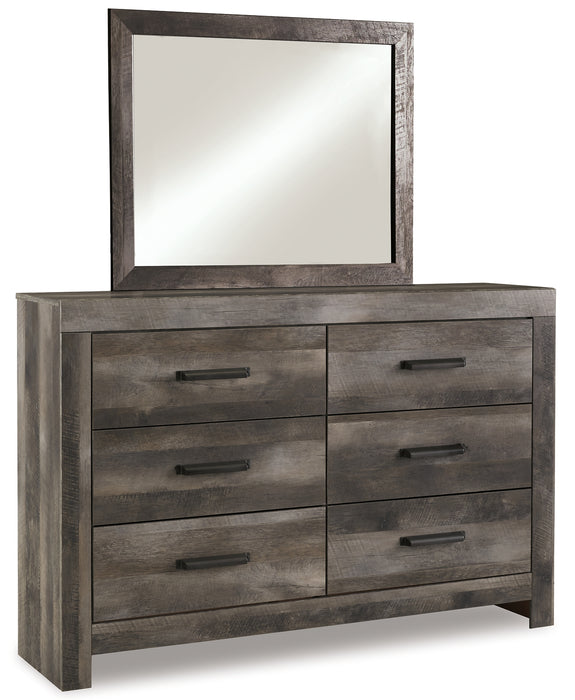 Wynnlow King Crossbuck Panel Bed with Mirrored Dresser (8027066532157)
