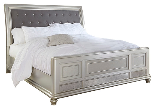 Coralayne Queen Upholstered Sleigh Bed with Dresser