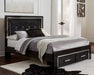 Kaydell Queen Panel Bed with Storage with Mirrored Dresser, Chest and 2 Nightstands (8027054539069)
