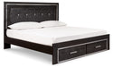 Kaydell King Panel Bed with Storage with Mirrored Dresser, Chest and Nightstand (8027066925373)
