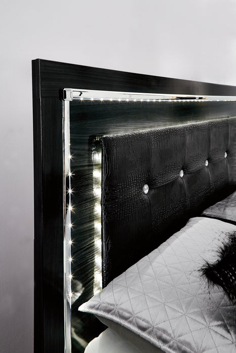 Kaydell King Panel Bed with Storage with Mirrored Dresser (8027123286333)