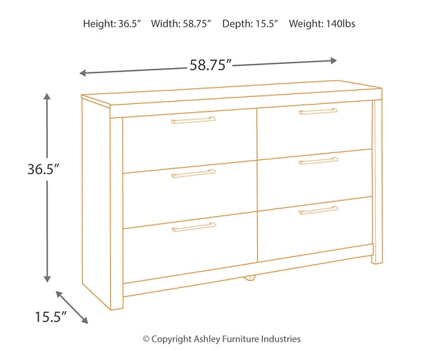Derekson Six Drawer Dresser